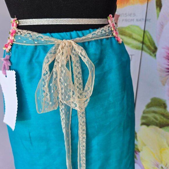 Ethereal Romance | Pink | Sash | Vintage Millinery Roses and Beaded Fringe Belt - Picture 4 of 8